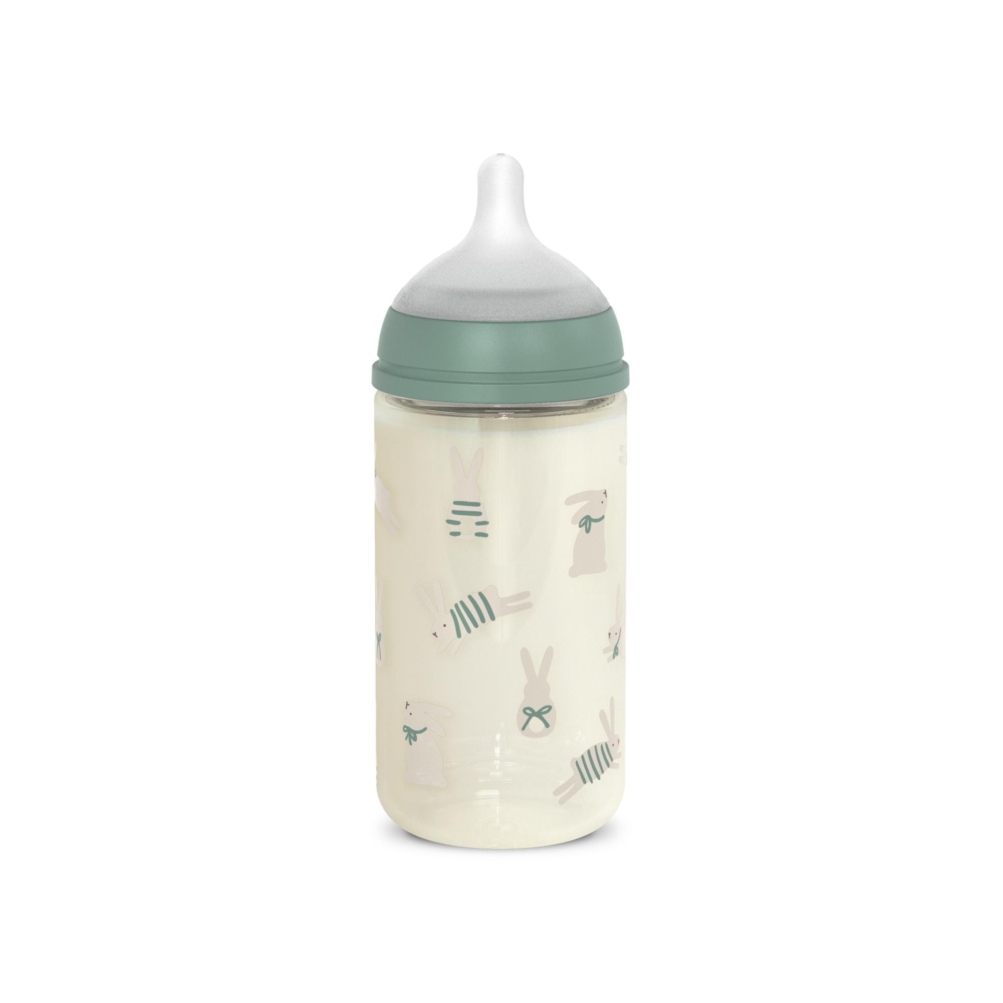 Biberón vidrio con tetina Fisiológica SX Pro Suavinex Wonderland 2.0 Flujo Lento 240ml - Verde anticuario Verde anticuario-2