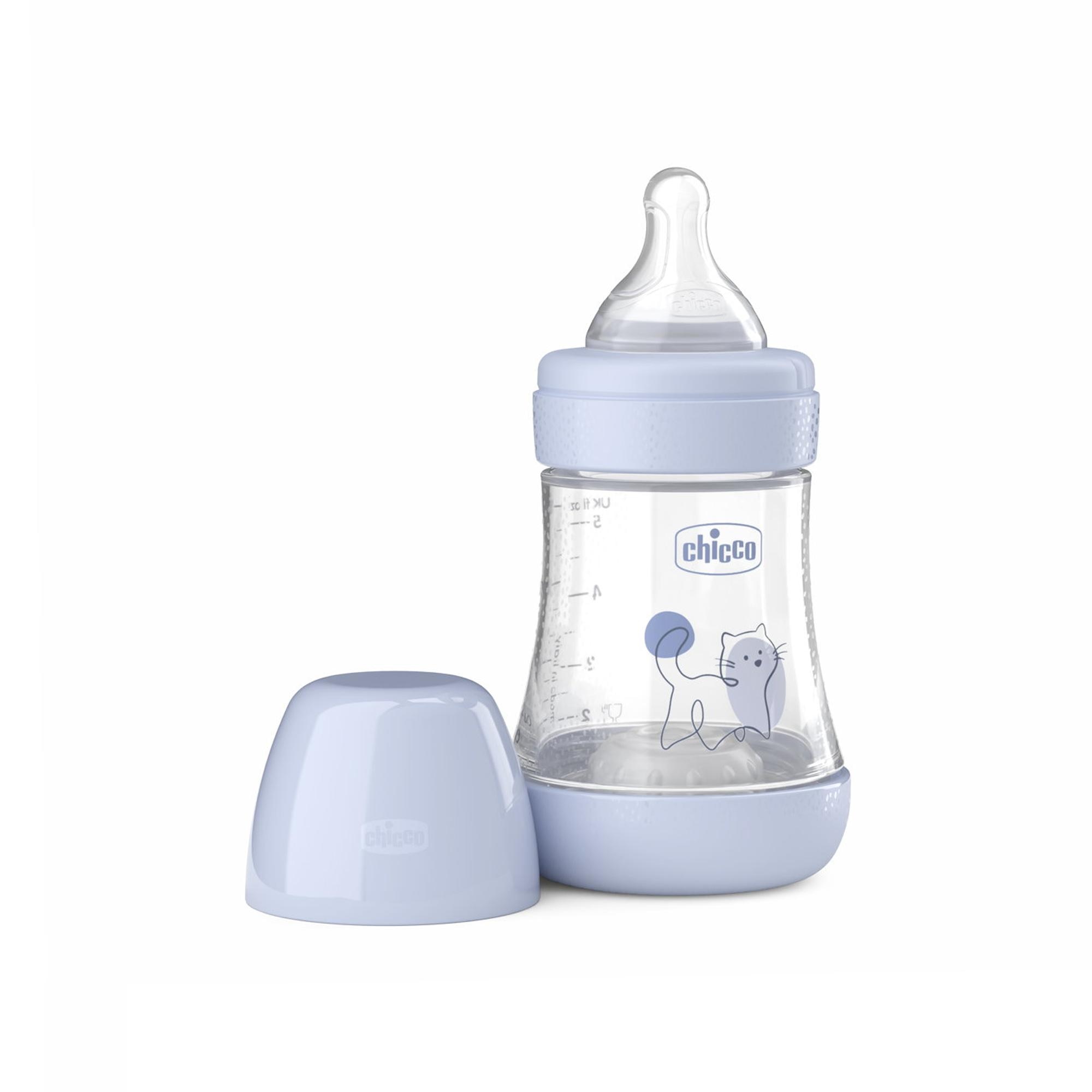 Biberón Chicco Perfect5 flujo lento 150 ml 0m+ - Azul claro Azul claro-1