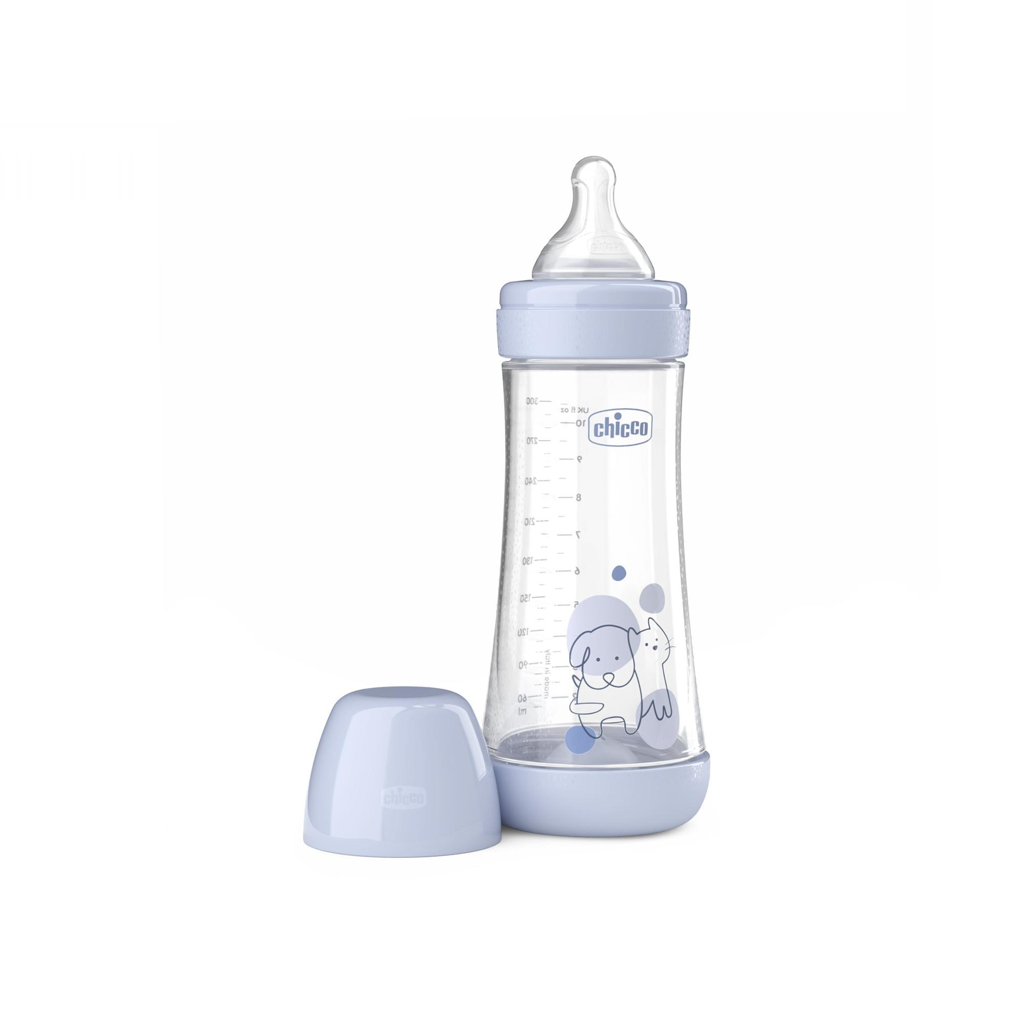 Imagen 0 de Biberón Chicco Perfect5 flujo rápido 300 ml 4m+ Azul claro