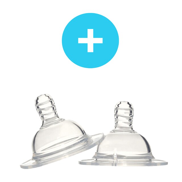 Pack de 2 Tetinas Anticólicos Silicona Twistshake Talla + Plus (+6 M.) transparente
