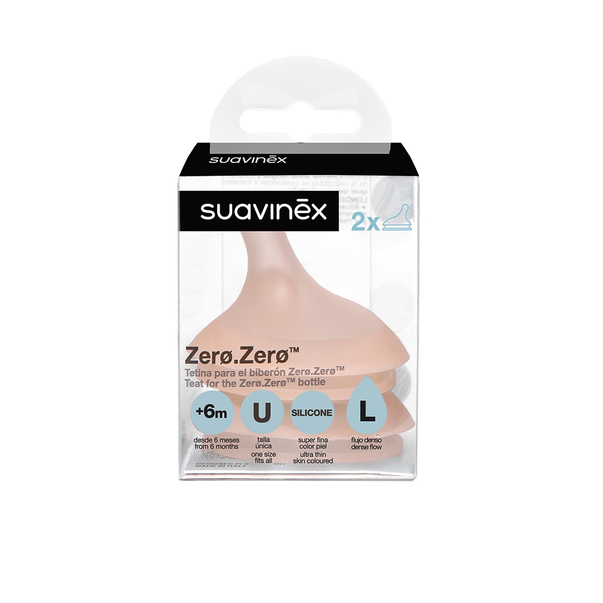 Tetina Suavinex gama ZERO lactancia mixta 2ud. - Natural Natural-2
