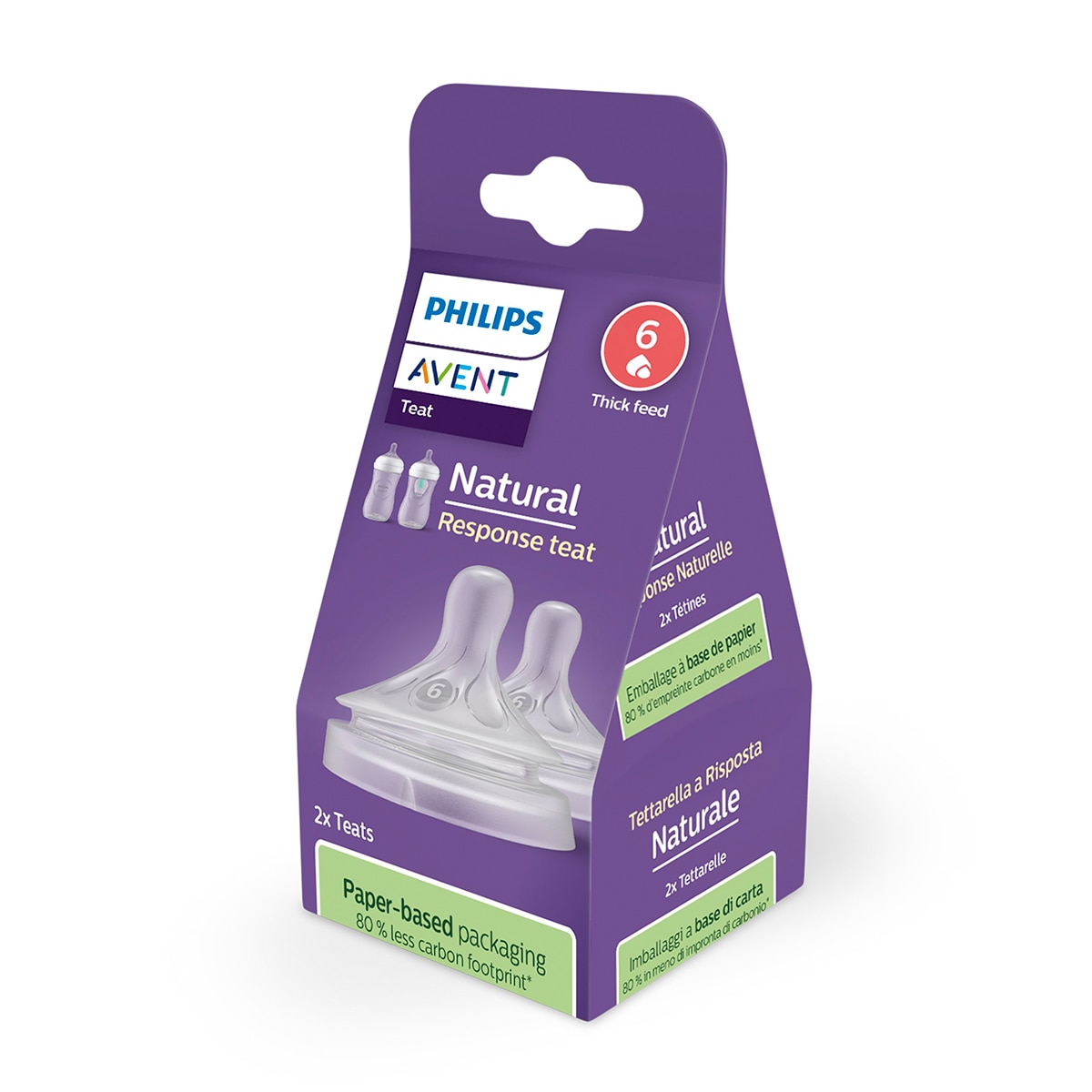 2 Tetinas líquidos espesos Philips Avent Natural Response, Flujo 6 - Blanco Blanco-4