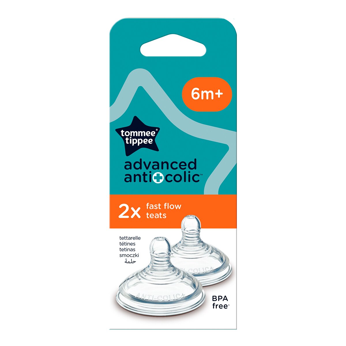 Tetinas Tommee Tippee Advanced Anti Colic, Flujo Rápido - Blanco Blanco-2