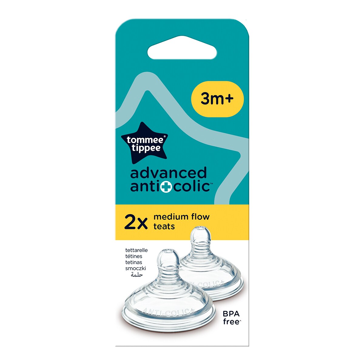 Tetinas Advanced Anti-Colic, Fluxo Médio Branco-2