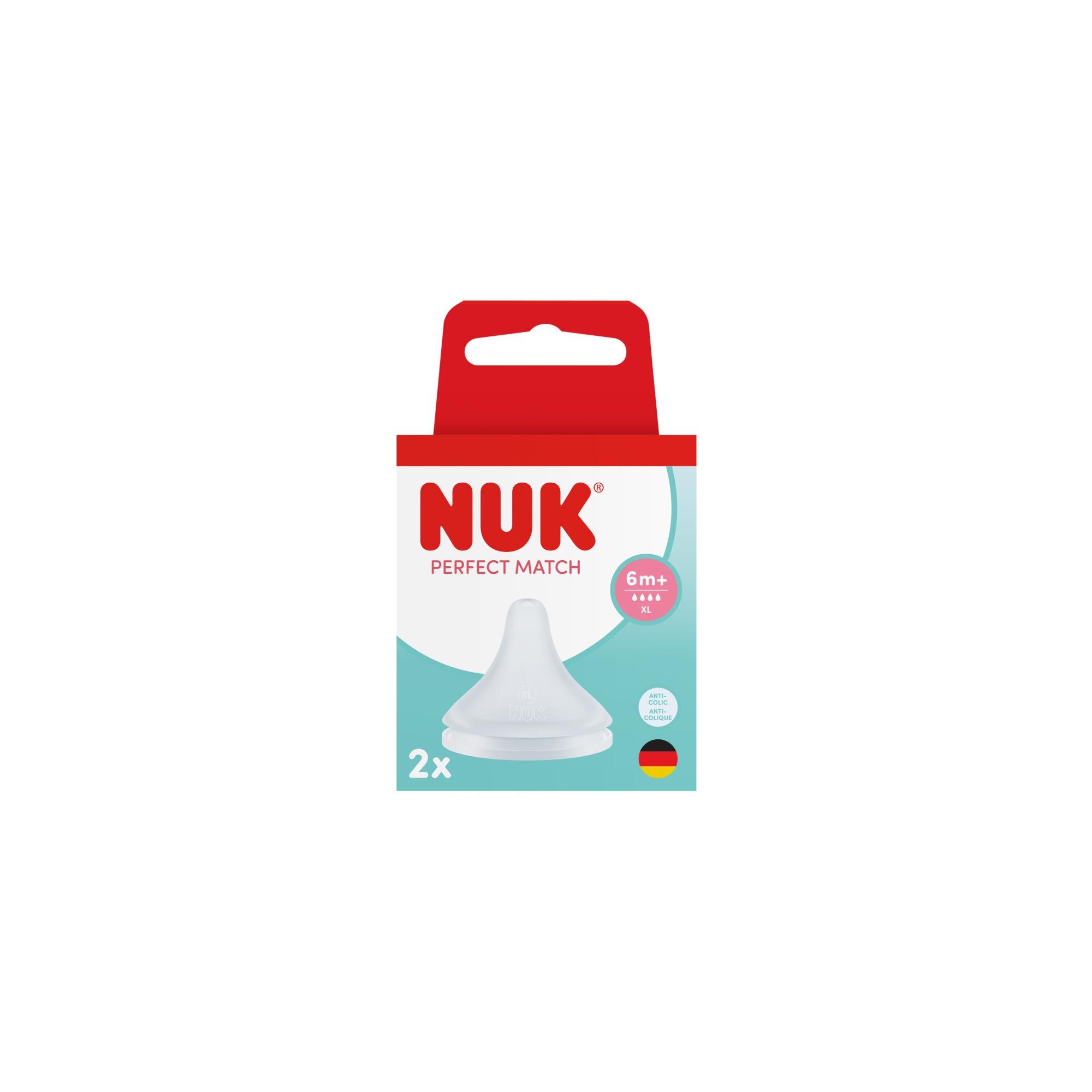 Tetina de silicona extra suave Nuk Flujo Espeso, 6m+, pack 2ud. - Blanco Blanco-2