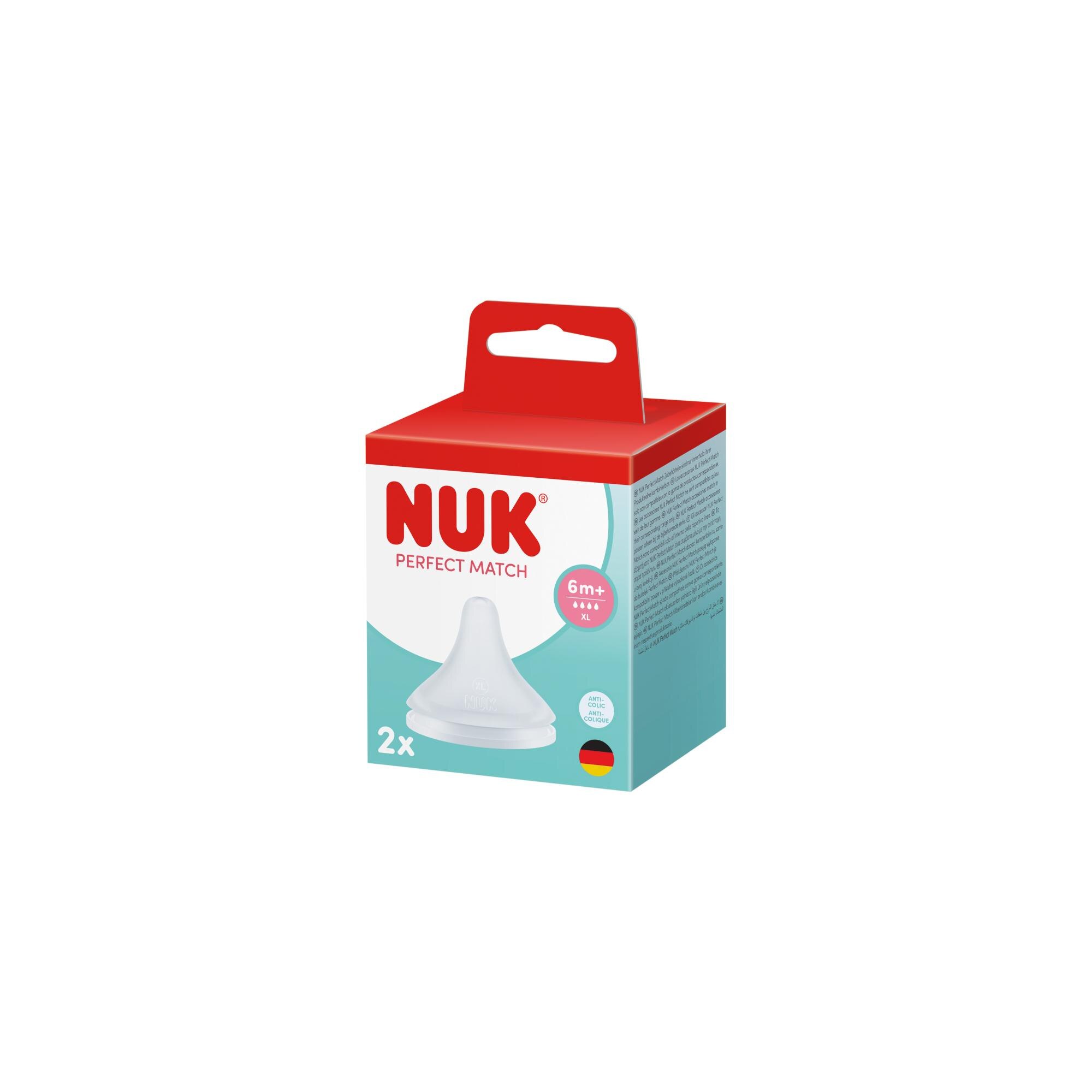 Tetina de silicona extra suave Nuk Flujo Espeso, 6m+, pack 2ud. - Blanco Blanco-6