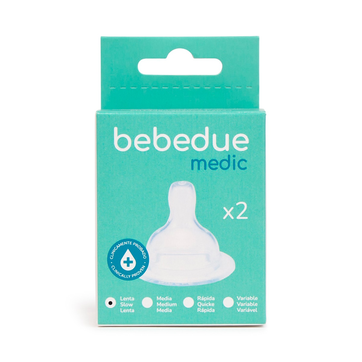 Tetina de Silicone Bebedue para Biberão Medic Fluxo Lento Branco-3