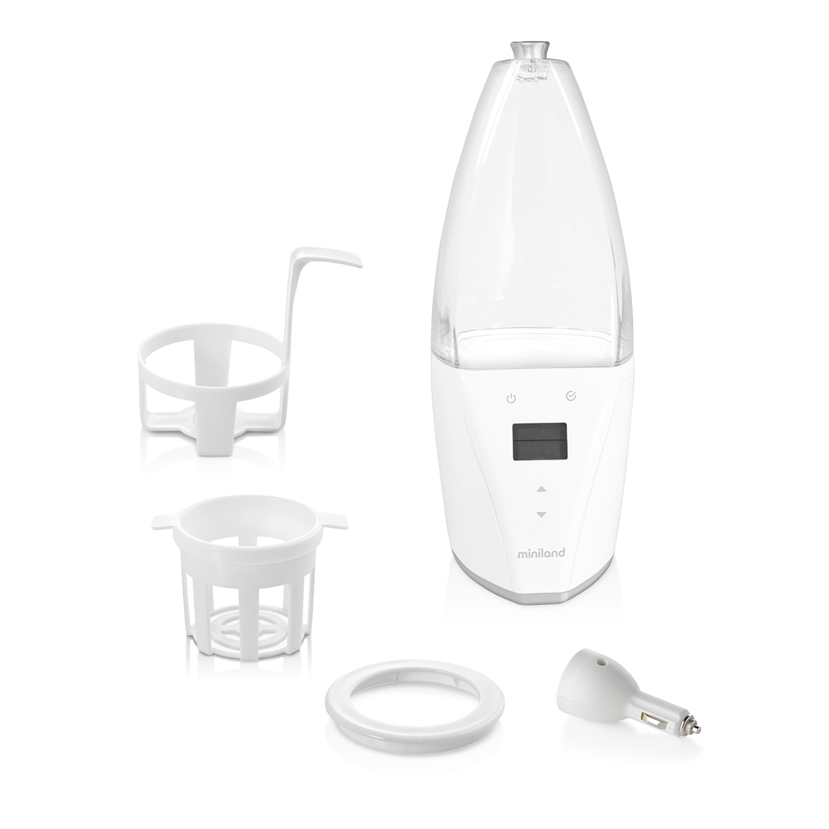 Calienta biberones y Esterilizador inteligente Miniland Warmy Advanced para casa y coche blanco/plata - Blanco / Plata Blanco / Plata-3