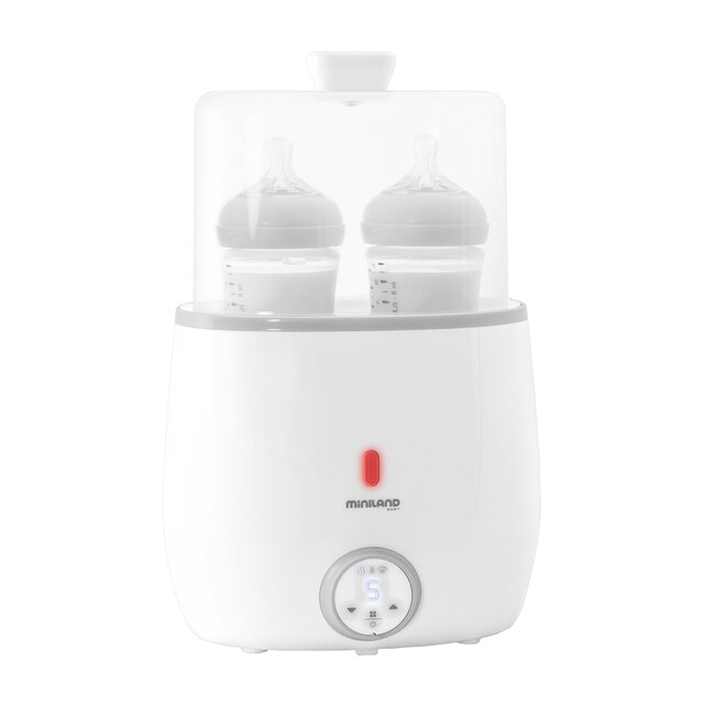 Calienta Biberones/Esterilizador doble Miniland Warmy Twin blanco/gris