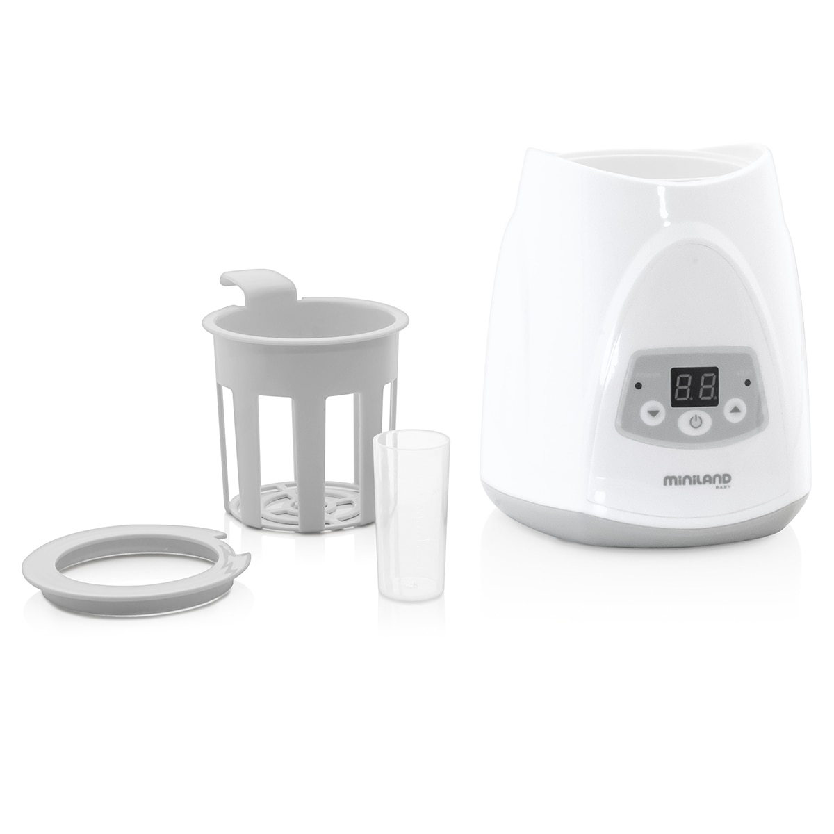 Aquecedor de Biberões Miniland Baby Warmy Digy com Ecrã branco/cinzento Branco / Cinzento-3