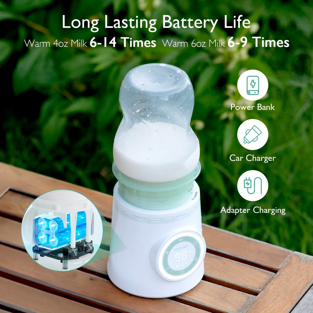 Aquecedor de biberões Momcozy portátil Branco-5