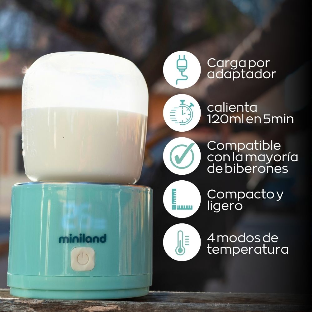 Aquecedor de Biberões Portátil Warmy On The Go Verde Água-8