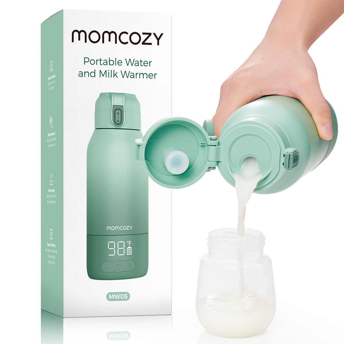 Aquecedor de biberões Momcozy portátil Branco-2