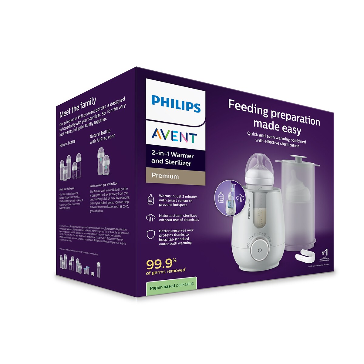 Aquecedor e Esterilizador de Biberões Avent 2 em 1 Branco-8