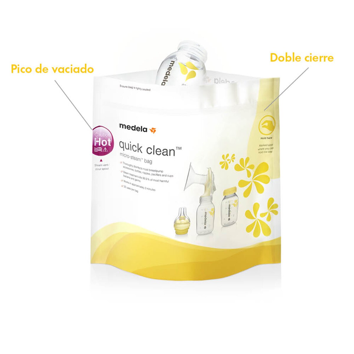 Bolsas para esterilizar en microondas Medela Quick Clean (5 unids.) - Blanco Blanco-2
