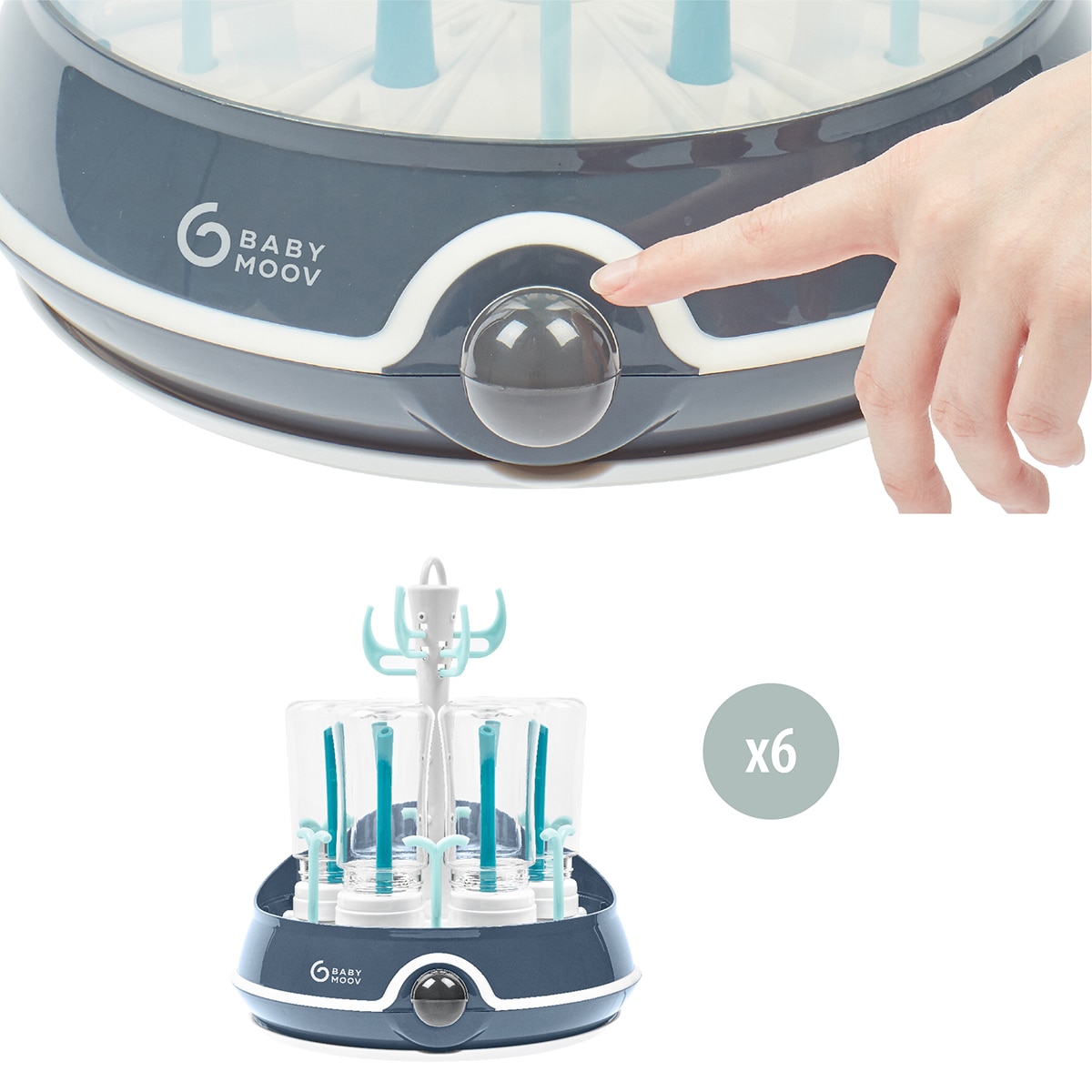 Esterilizador e Seca Biberões Turbo Steam(+) Azul/Cinzento-5
