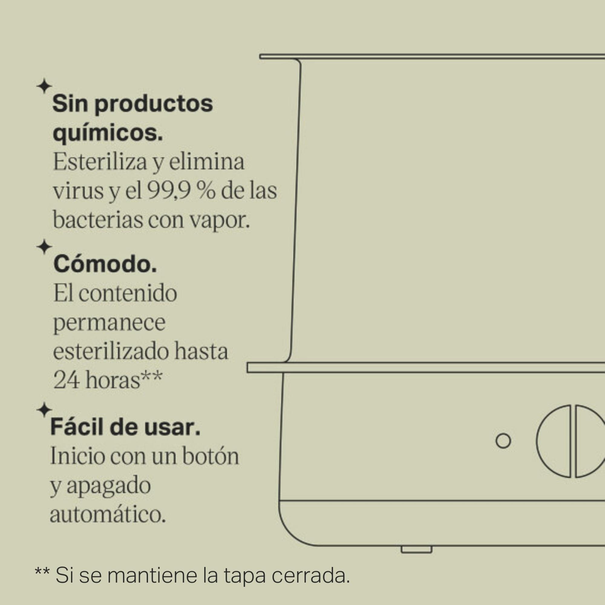 Imagen 4 de Esterilizador Tommee Tippee Advanced de vapor eléctrico (para 6 Biberones) - Blanco Blanco