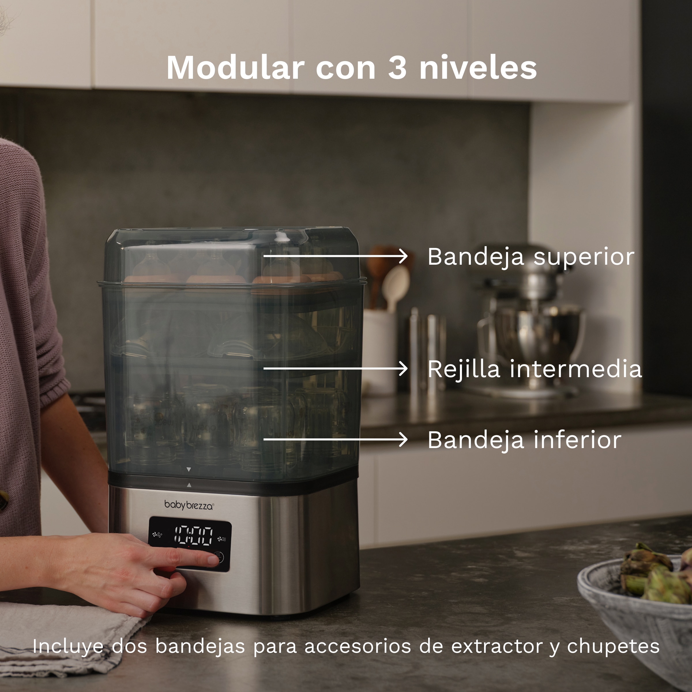 Esterilizador e Secador para Biberões Superquick Aço fosco-7
