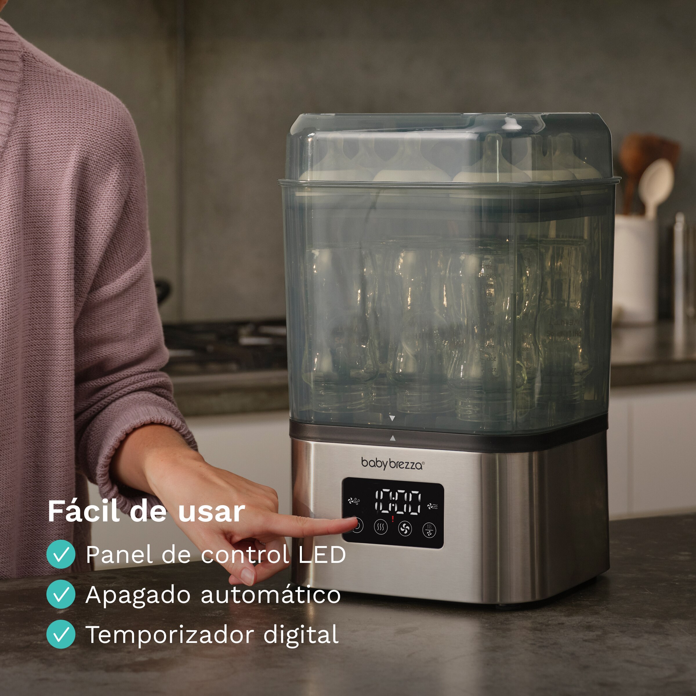Esterilizador e Secador para Biberões Superquick Aço fosco-9