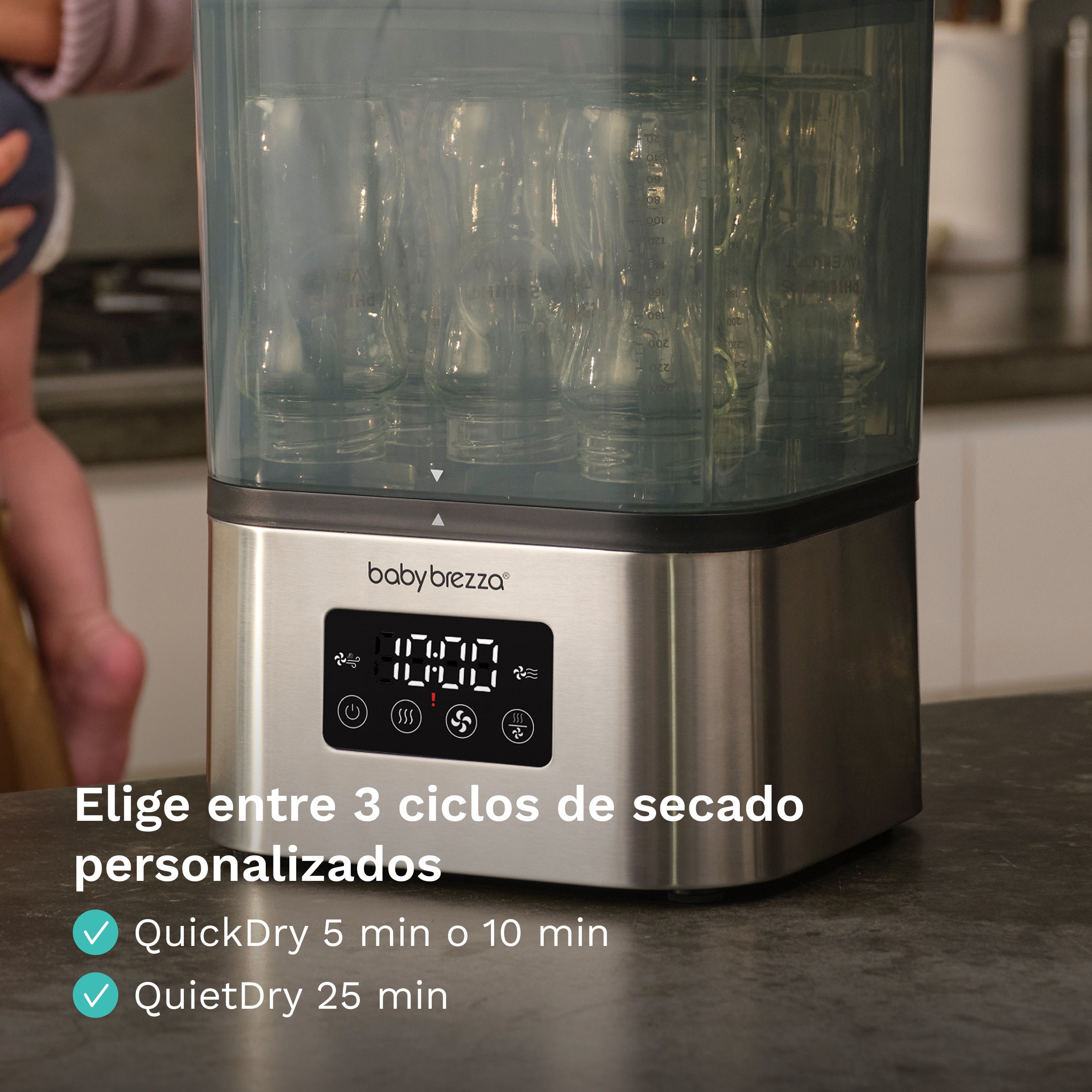 Esterilizador e Secador para Biberões Superquick Aço fosco-11