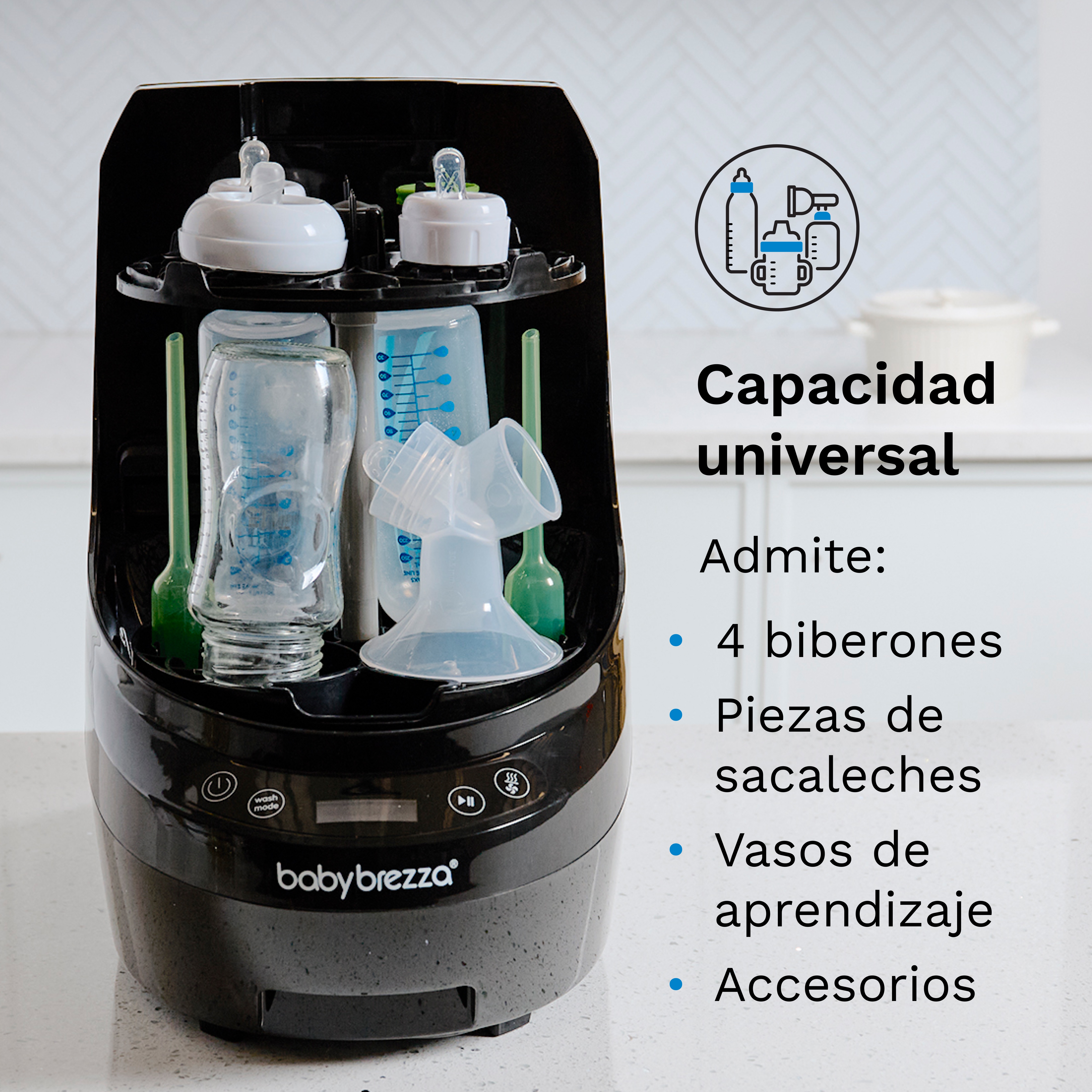 Lava, Esteriliza e Seca Biberões Baby Brezza Bottle Washer Pro Preto-5