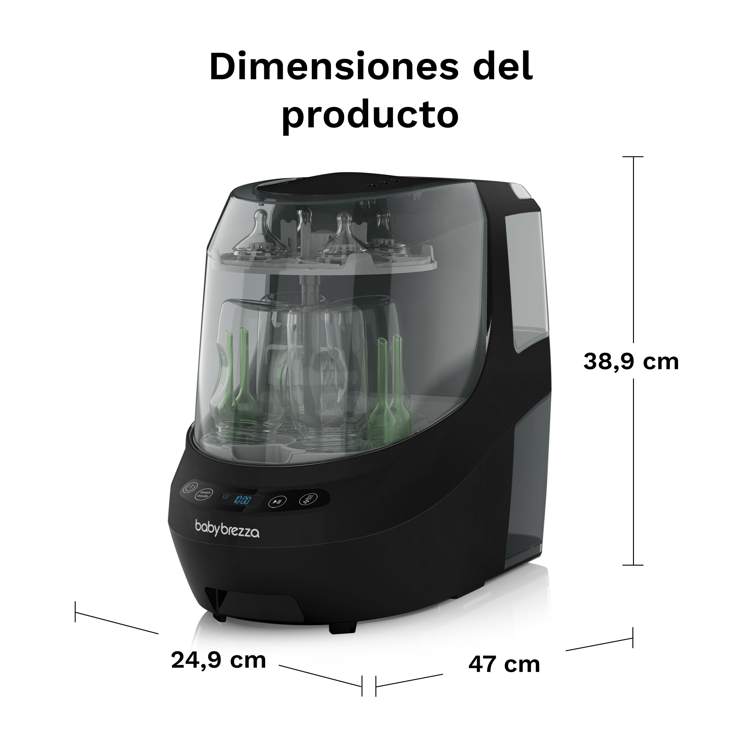 Lava, Esteriliza e Seca Biberões Baby Brezza Bottle Washer Pro Preto-9