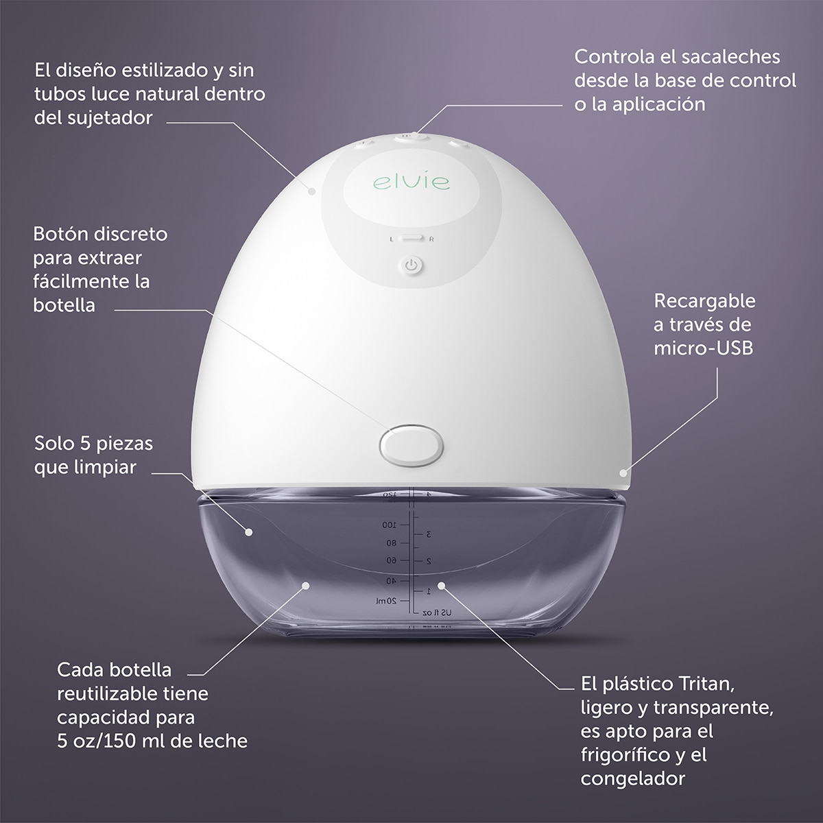 Bomba Tira-Leite Elétrica Pump Portátil - Branco Branco-6