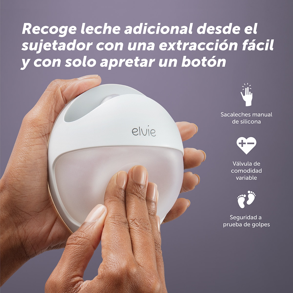 Sacaleches manual Elvie Curve de silicona blanco Blanco Blanco-2