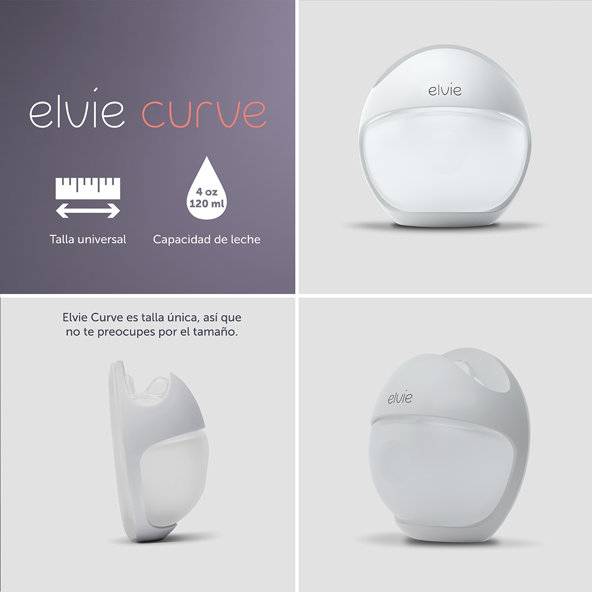 Sacaleches manual Elvie Curve de silicona blanco Blanco Blanco-4