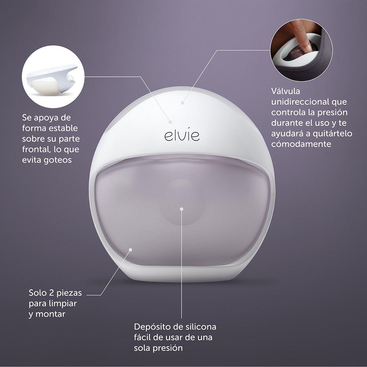 Sacaleches manual Elvie Curve de silicona blanco Blanco Blanco-5