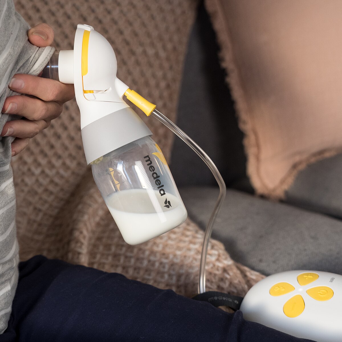 Bomba Tira-Leite Elétrica Solo Simple com Bateria Recarregável Amarelo-9