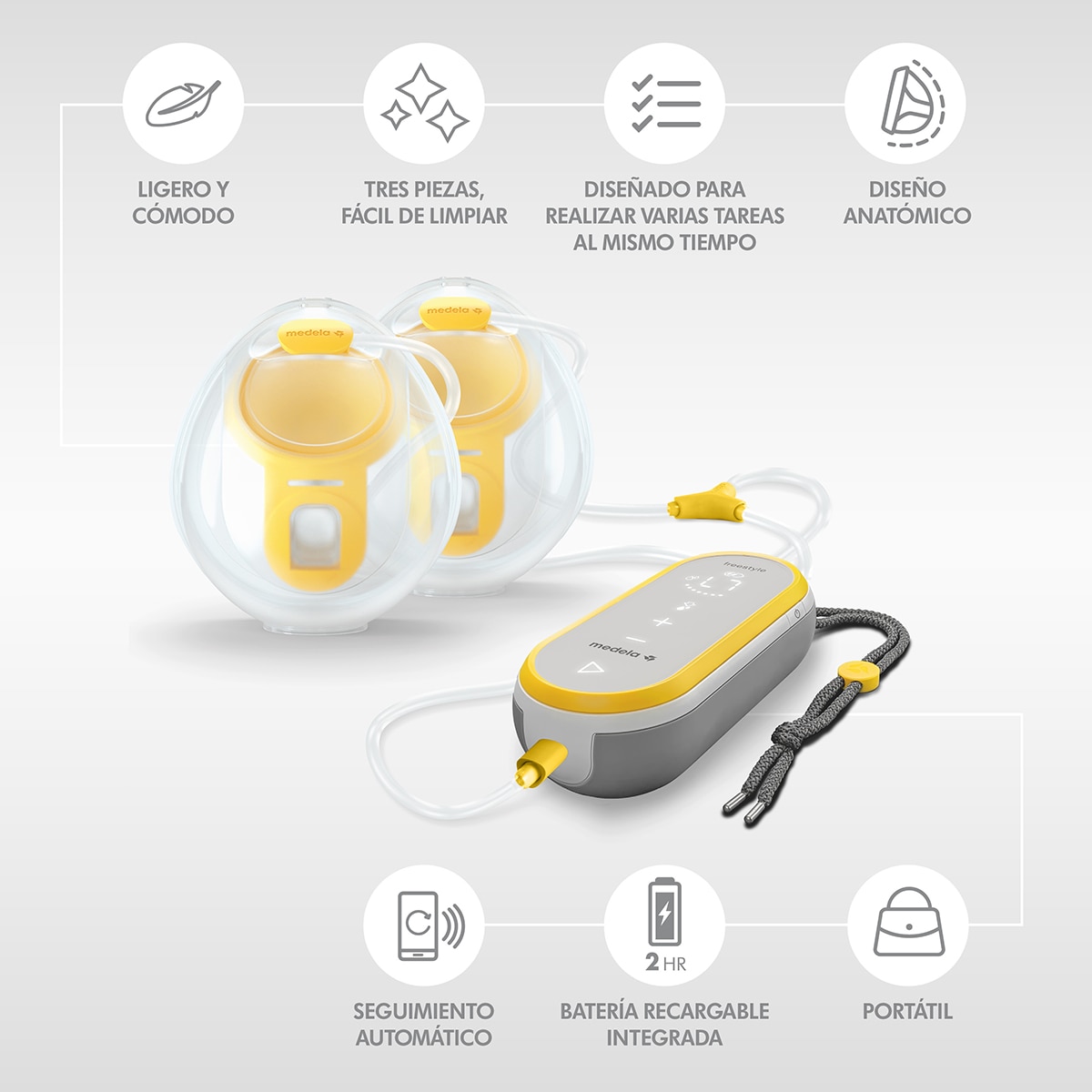 Sacaleches doble eléctrico Medela Freestyle Hands Free - Amarillo Amarillo-3