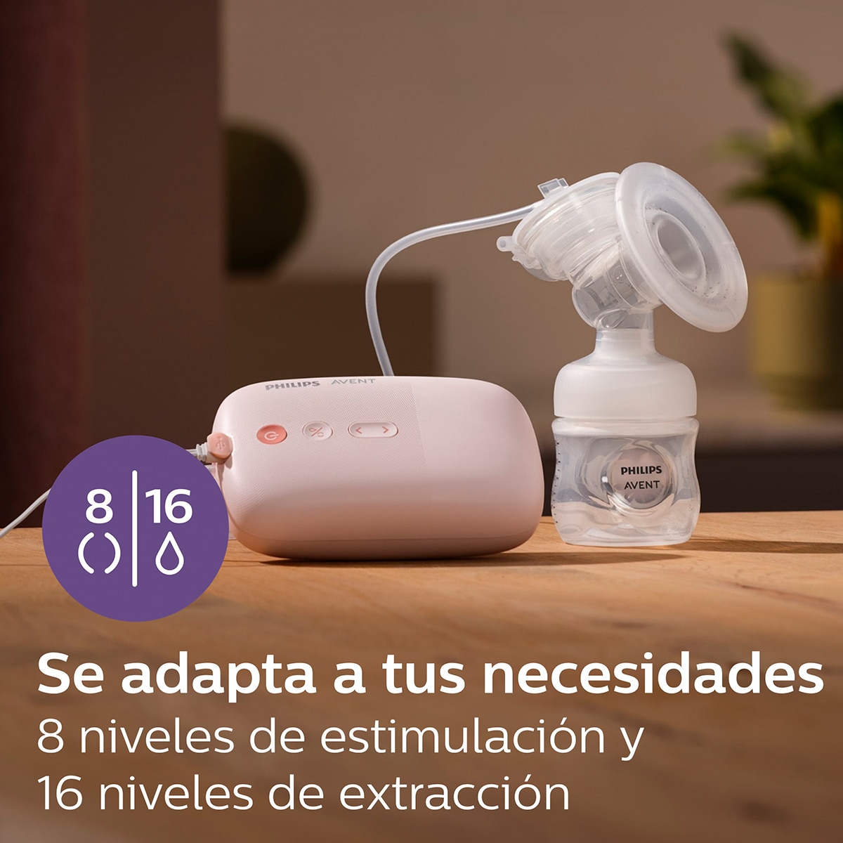 Sacaleches Eléctrico Philips Avent, 8 ajustes de estimulación y 16 niveles de extracción, extractor de leche silencioso - Salmón Salmón-2