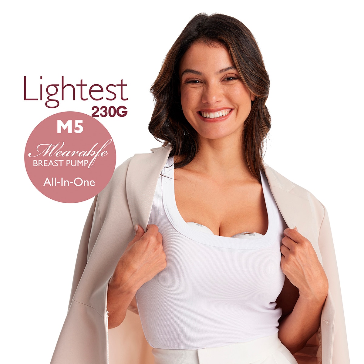 Bomba tira leite elétrica Momcozy M5 dupla portátil e discreta Branco-2