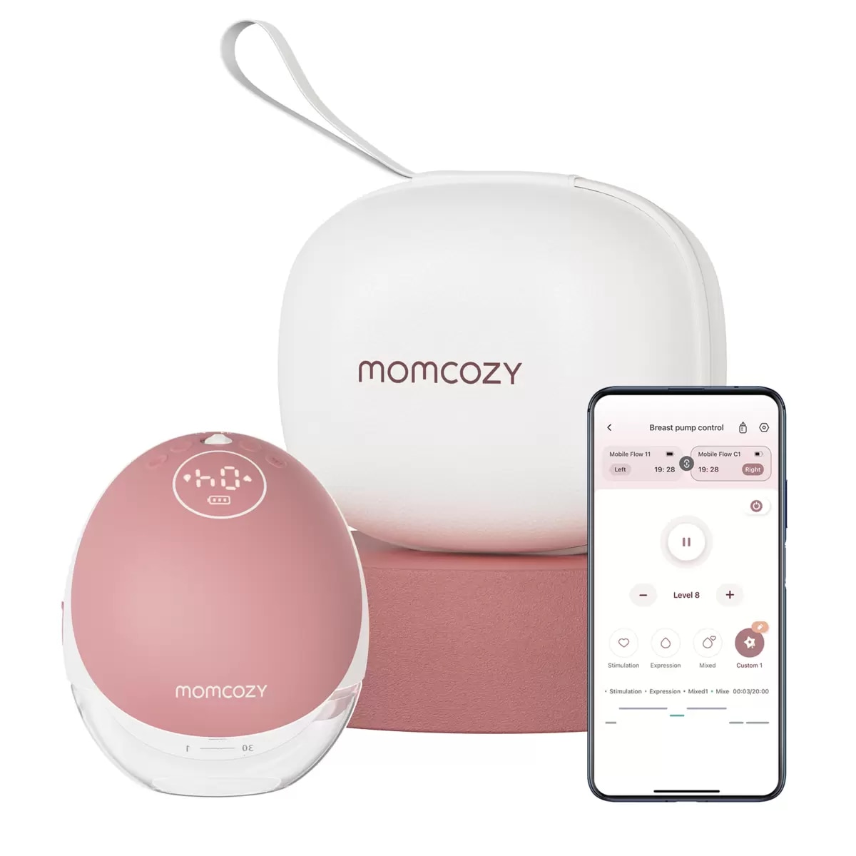 Bomba tira leite elétrica Momcozy M9 Simple com App Control Branco-3