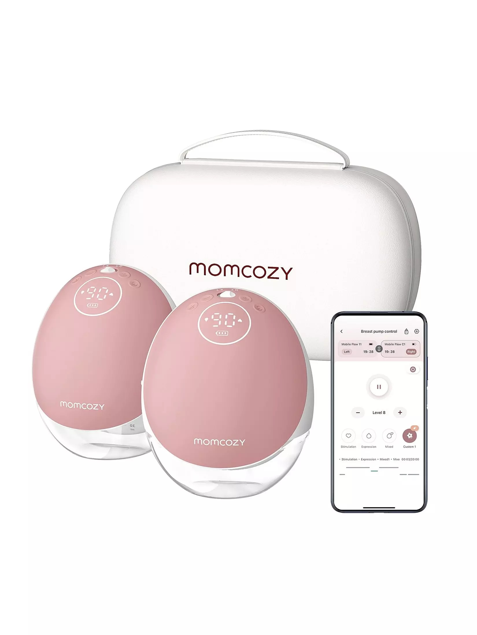 Bomba tira?leite elétrica Momcozy M9 Doble App Control Branco-1