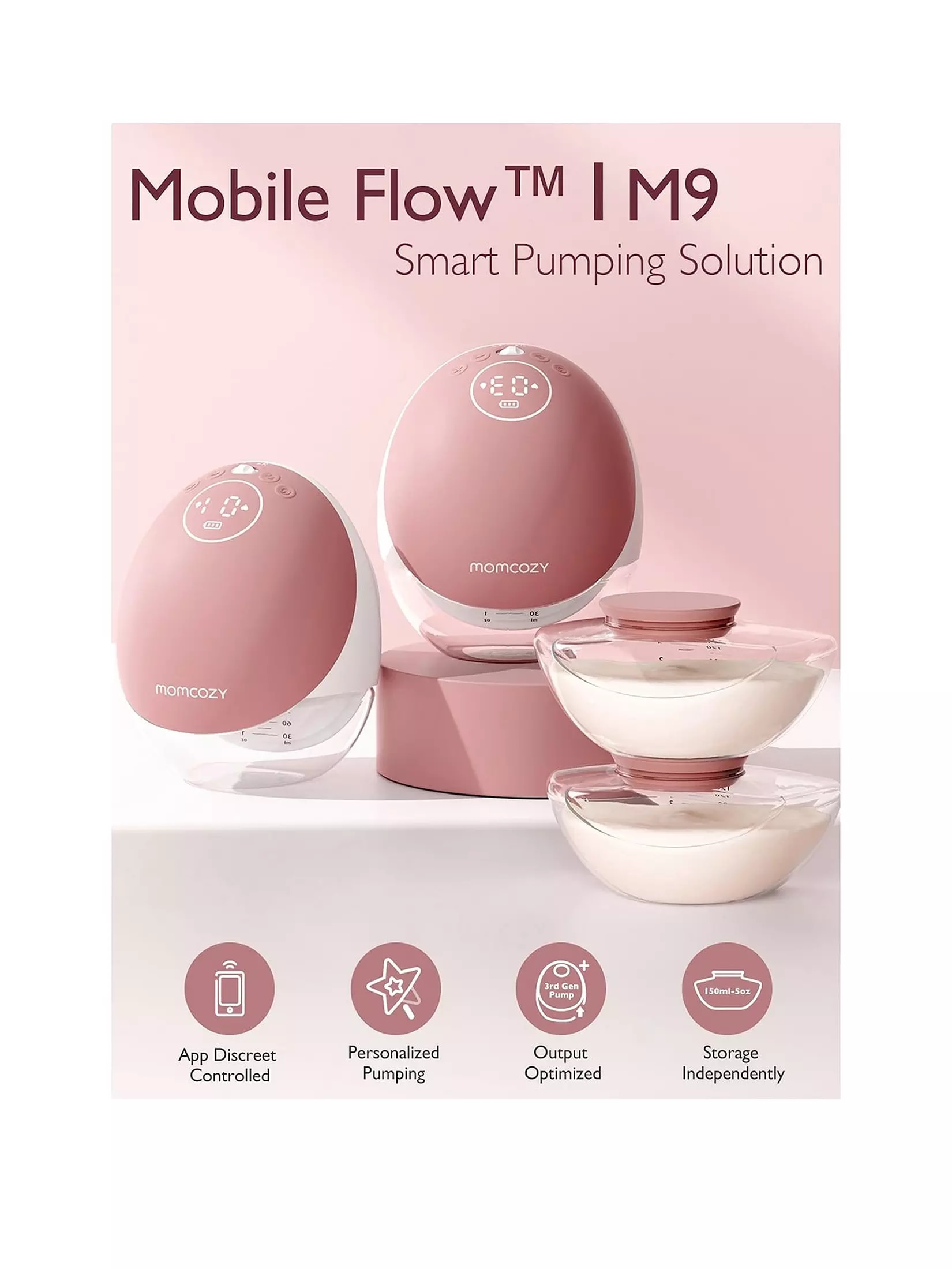 Bomba tira?leite elétrica Momcozy M9 Doble App Control Branco-2