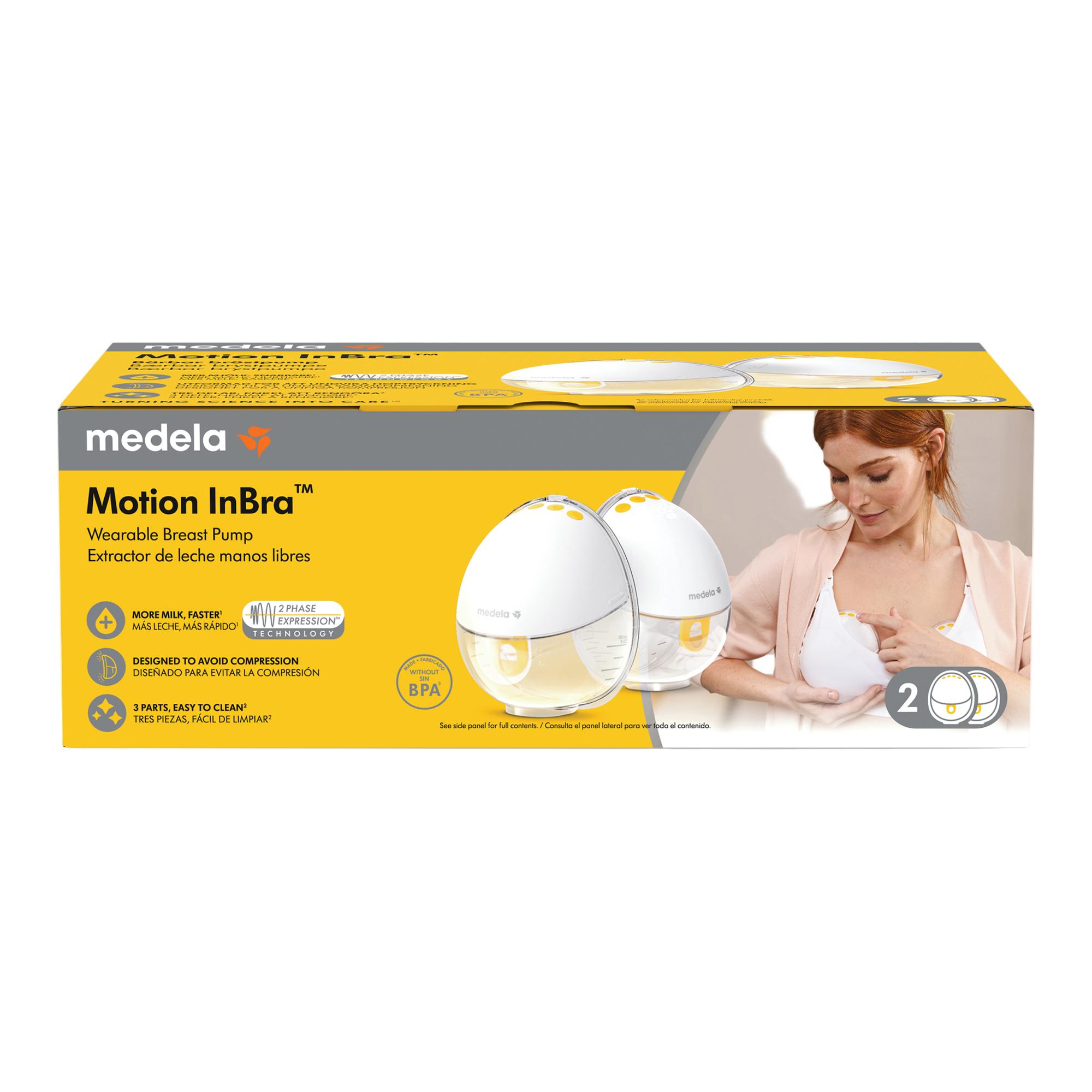 Bomba Tira-leite Eléctrica sem cabos Medela Motion In Bra Duplo Branco-5