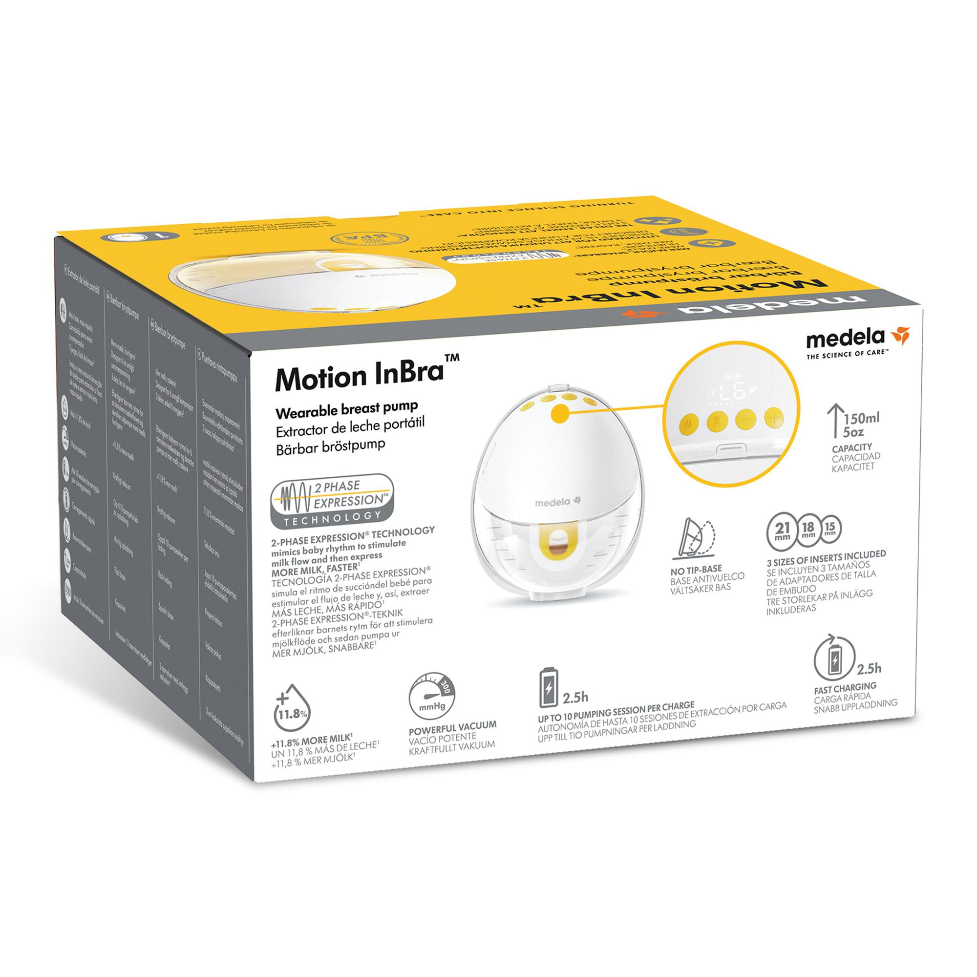 Bomba Tira-leite Eléctrica sem cabos Medela Motion In Bra Simples Branco-7