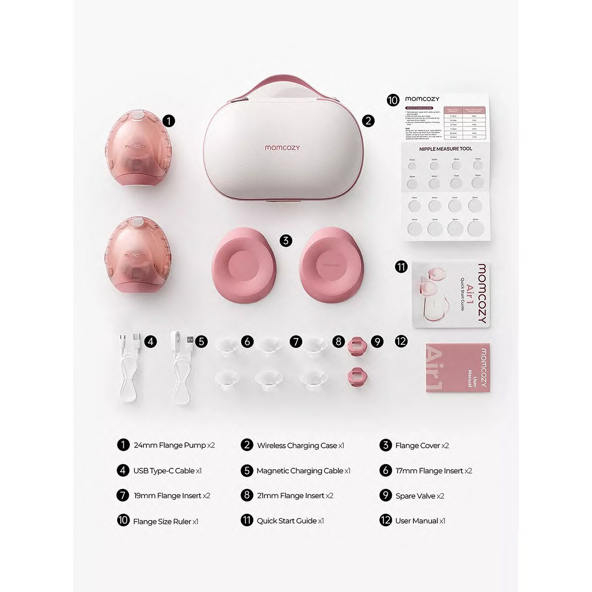 Bomba Tira-Leite Elétrica Air 1 Ultra-Slim Rosa Flamingo-3