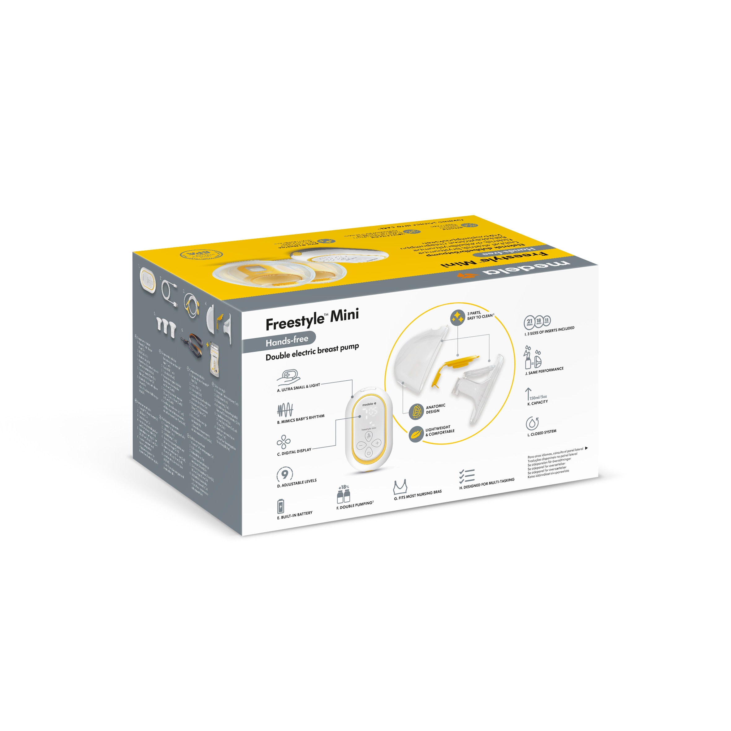 Bomba Tira-leite Elétrica Dupla Medela Freestyle Mini Hands-Free Branco-13