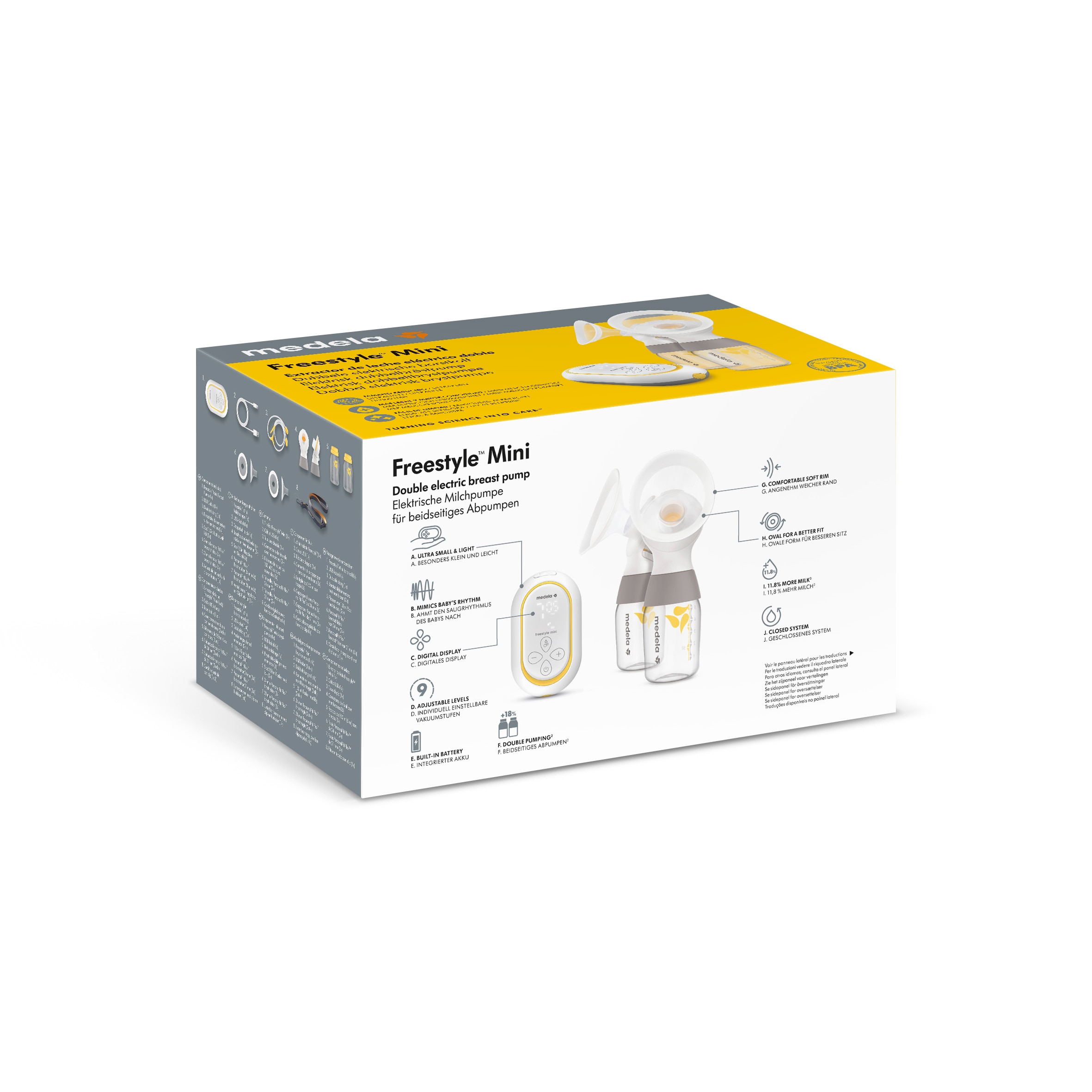Extrator de Leite Elétrico Duplo Medela Freestyle mini Classic Branco-24