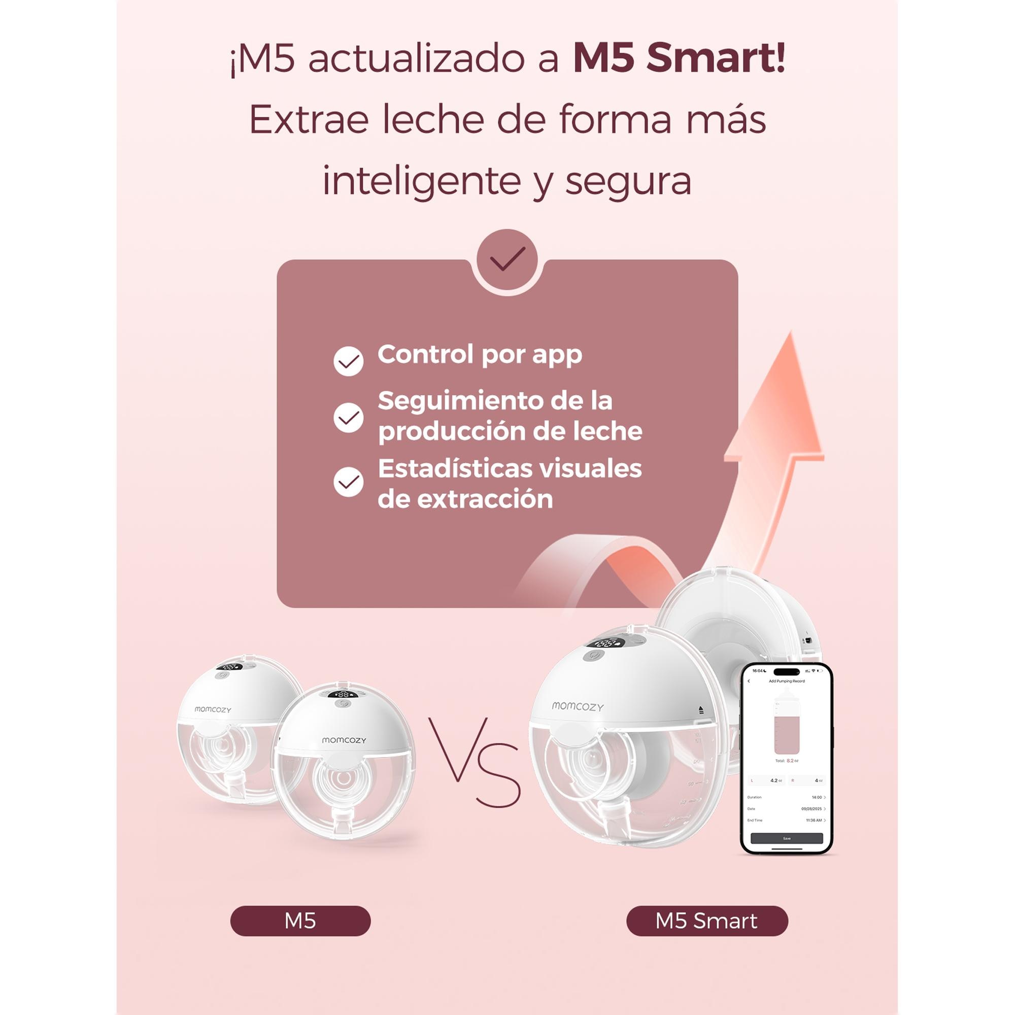 Sacaleches manos libre Momcozy M5 Smart simple - Blanco Blanco-3