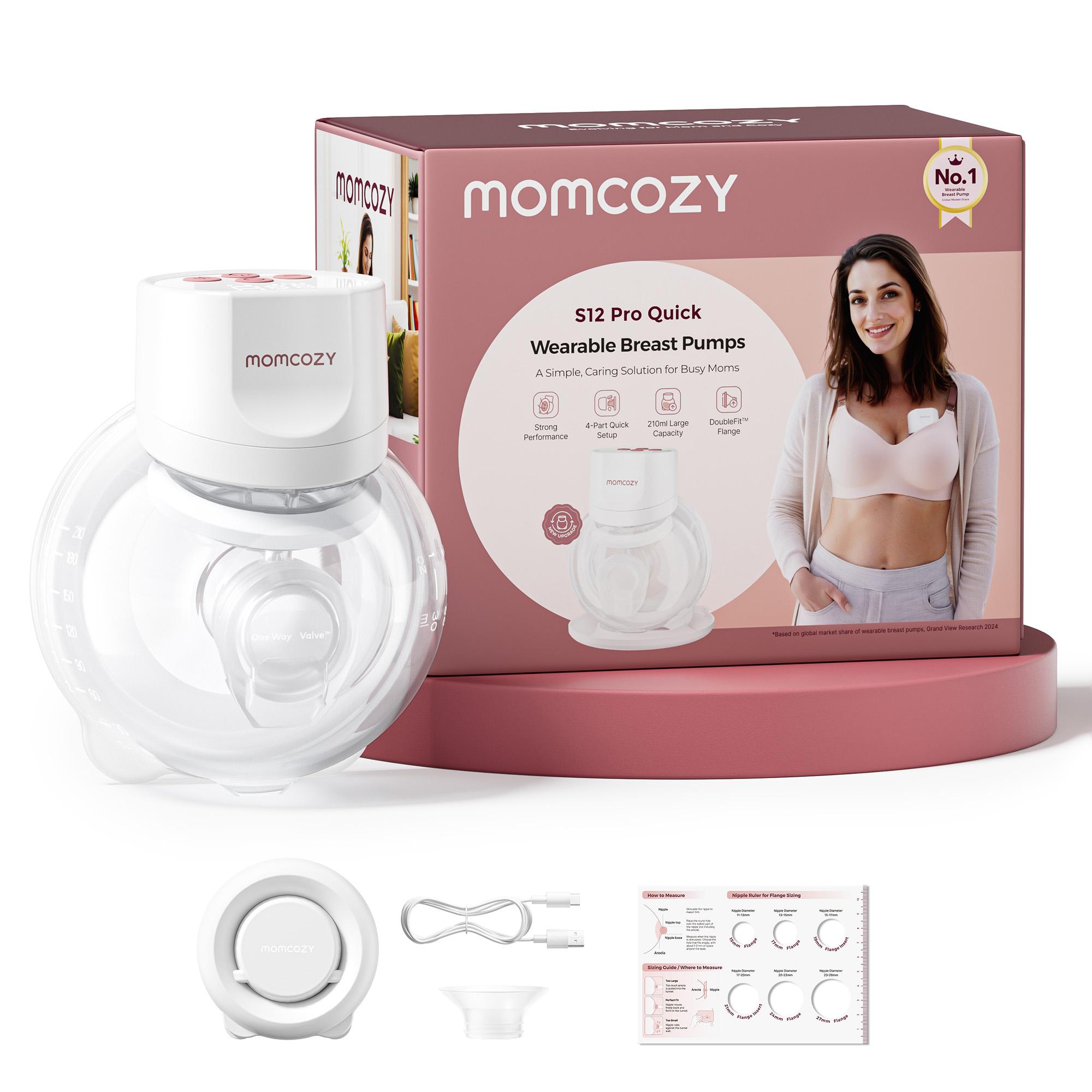 Bomba Tira-Leite Mãos Livres Momcozy S12 Pro simples Branco-3