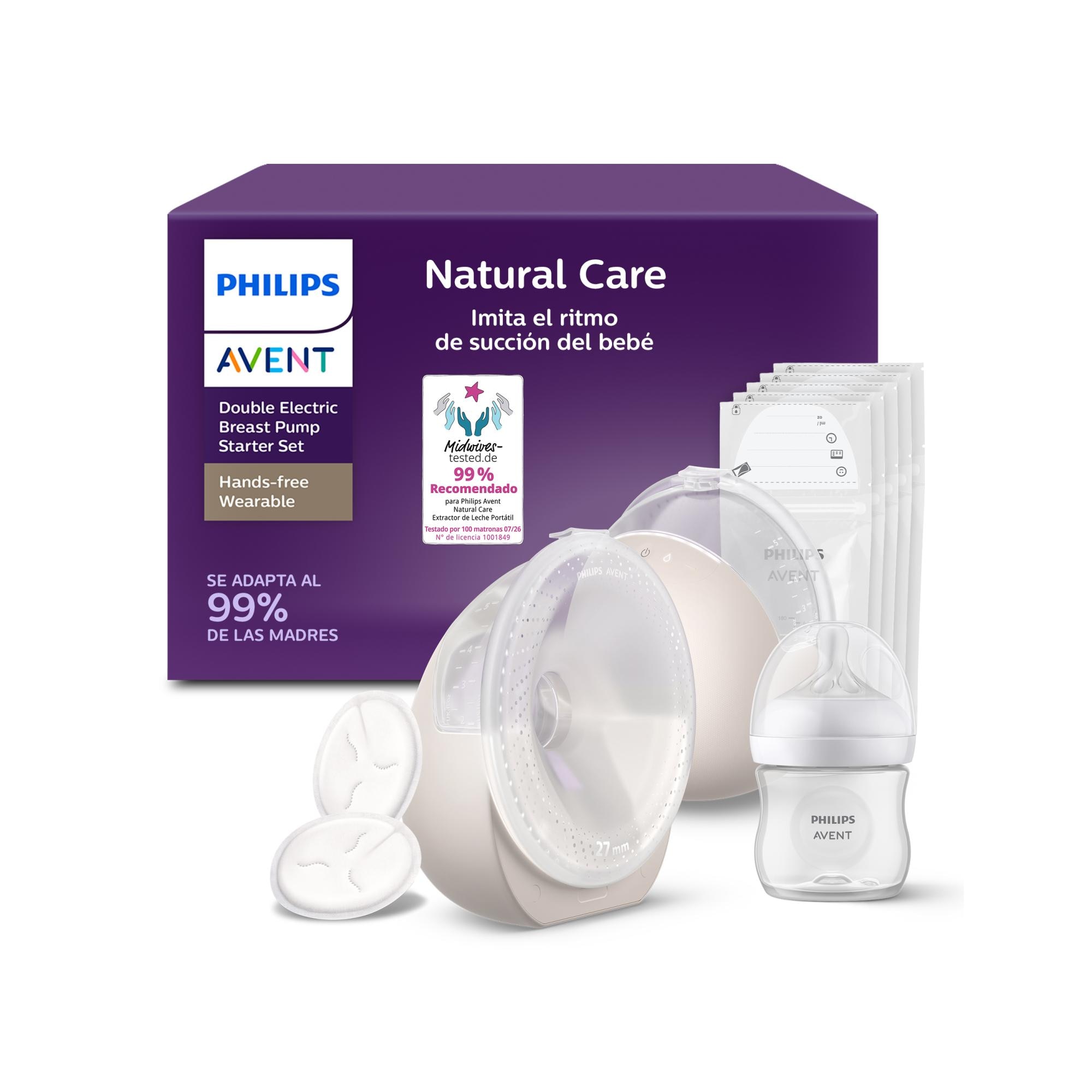 Sacaleches portátil Philips Avent manos libres doble con accesorios - Nácar Nácar-2