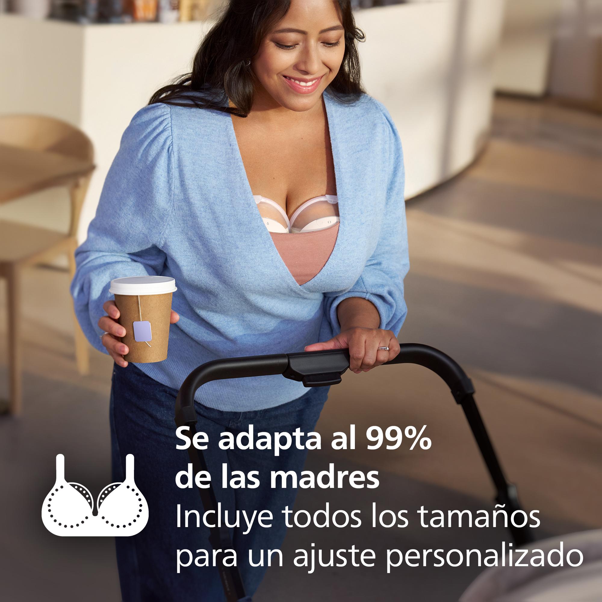 Sacaleches portátil Philips Avent manos libres doble con accesorios - Nácar Nácar-5