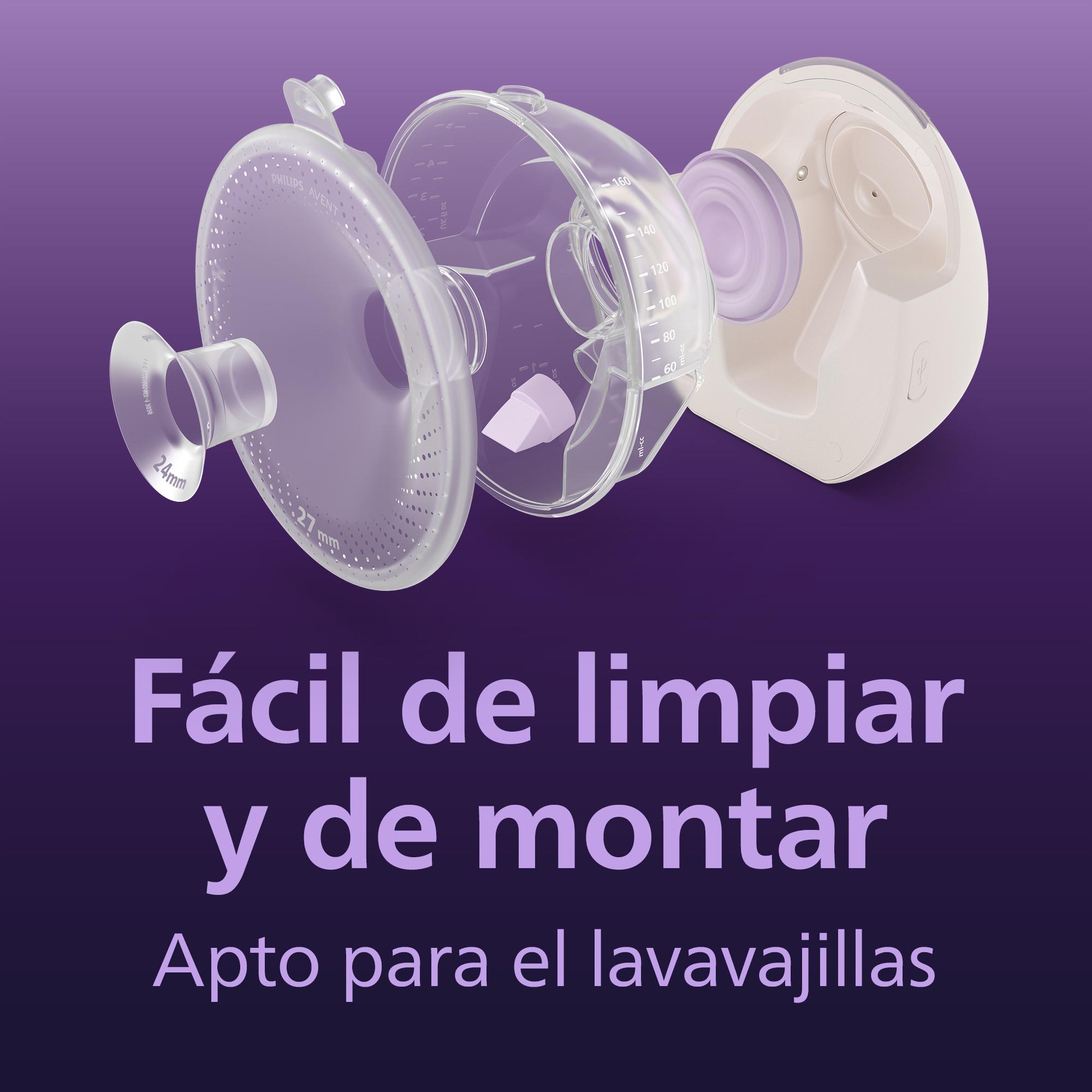 Sacaleches portátil Philips Avent manos libres doble con accesorios - Nácar Nácar-11