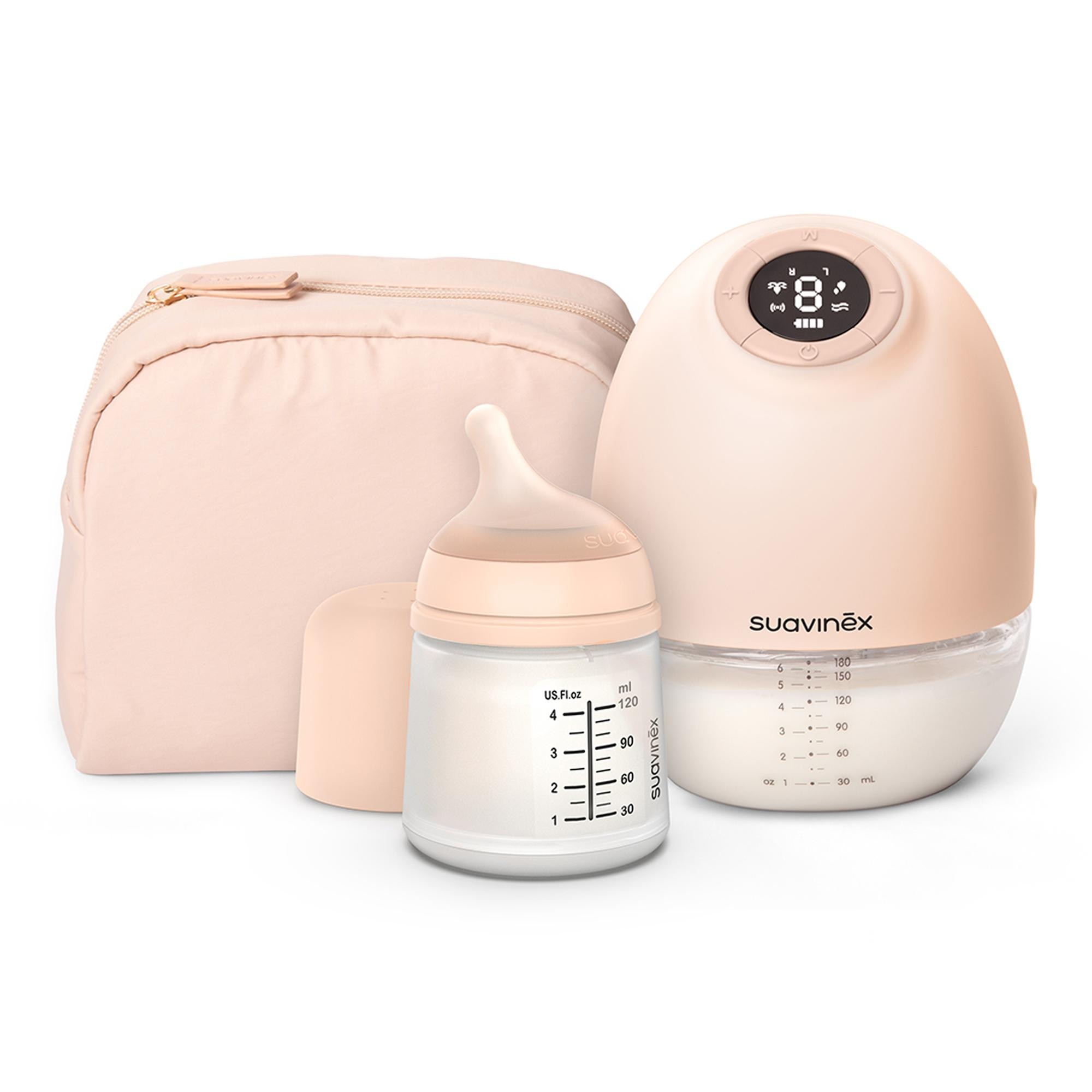 Bomba Tira-Leite Mãos Livres + Biberão Zero.Zero™ 120 ml Rosa-2