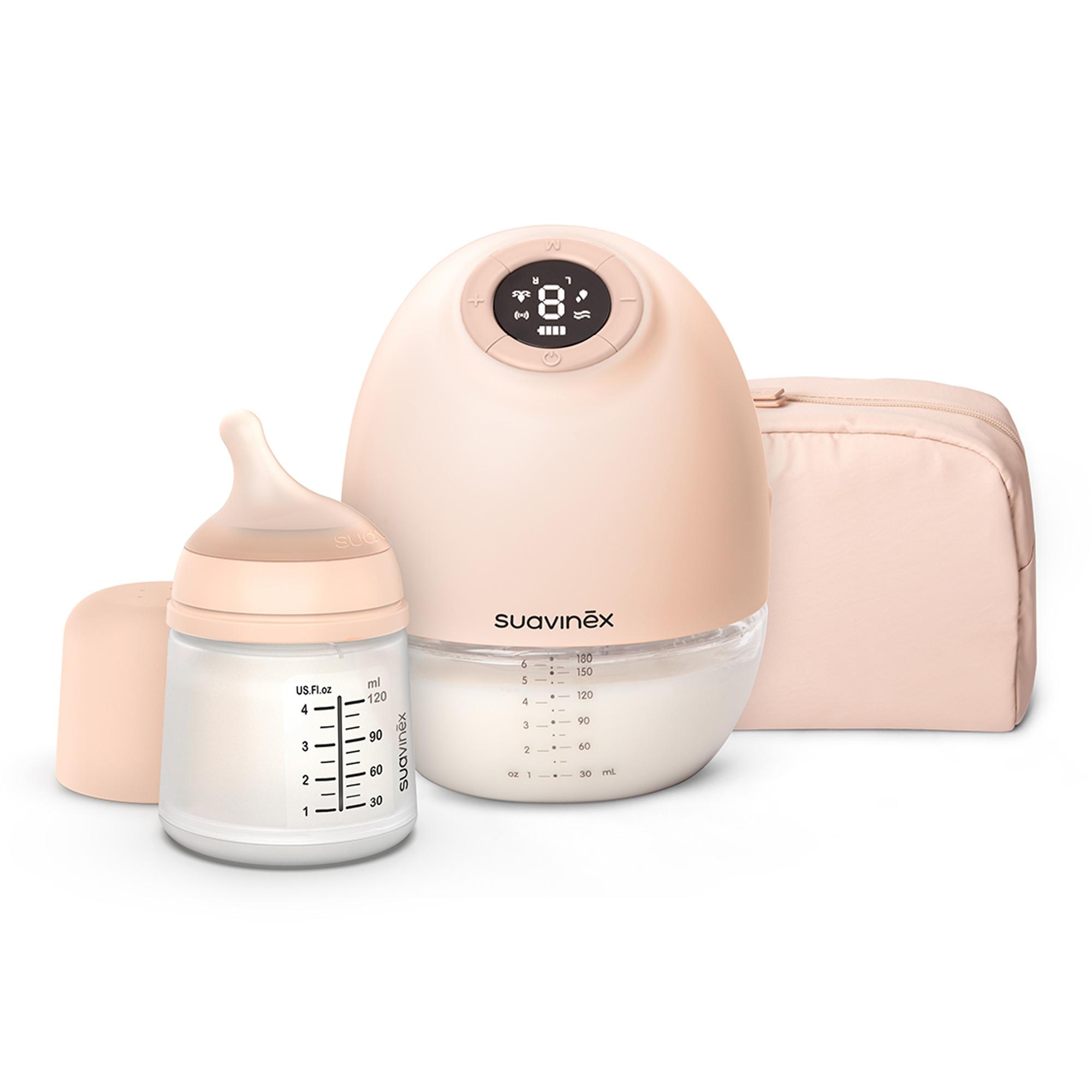 Bomba Tira-Leite Mãos Livres + Biberão Zero.Zero™ 120 ml Rosa-3