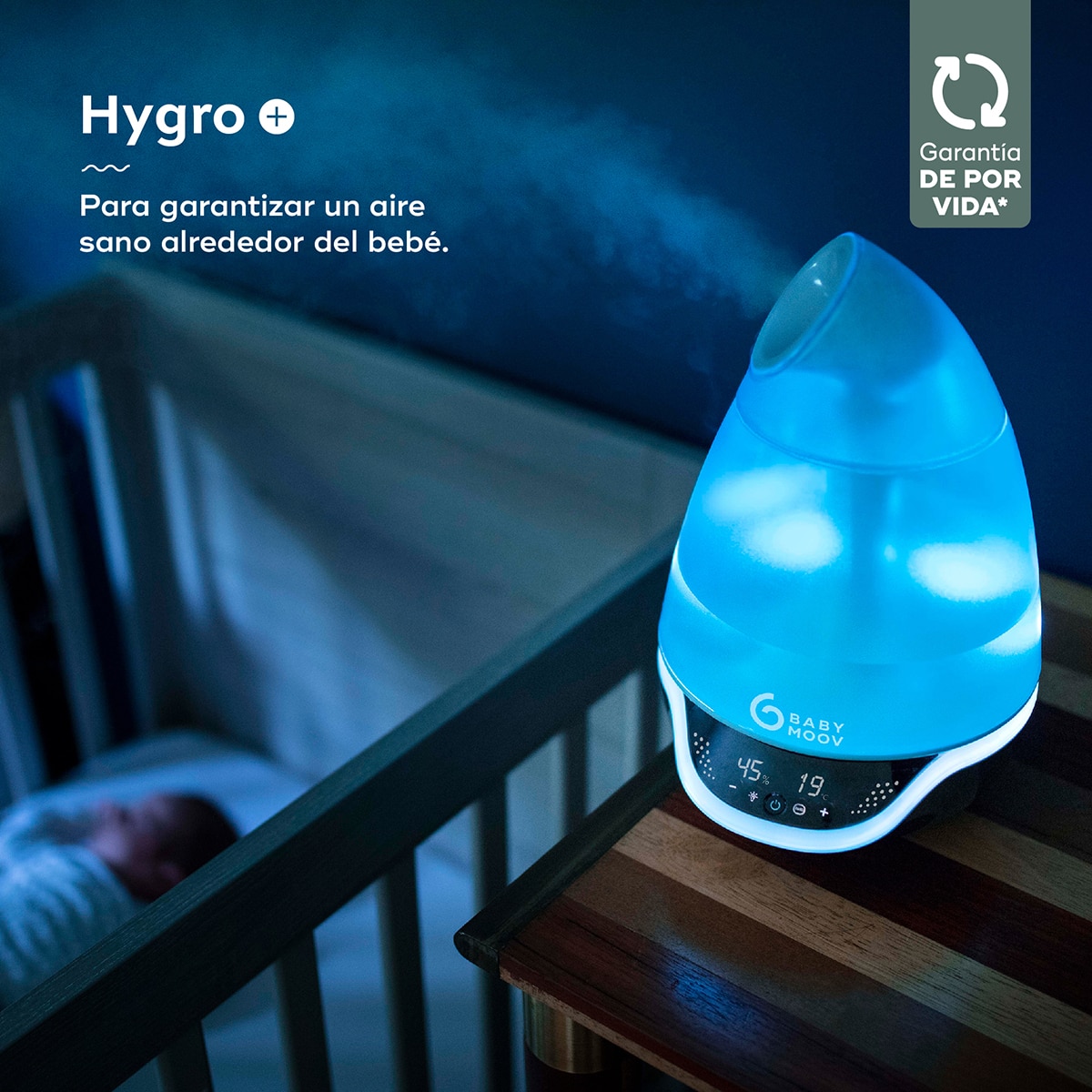 Humidificador Silencioso com Vapor Frio / Candeeiro de Noite Hygro(+) Transparente-2